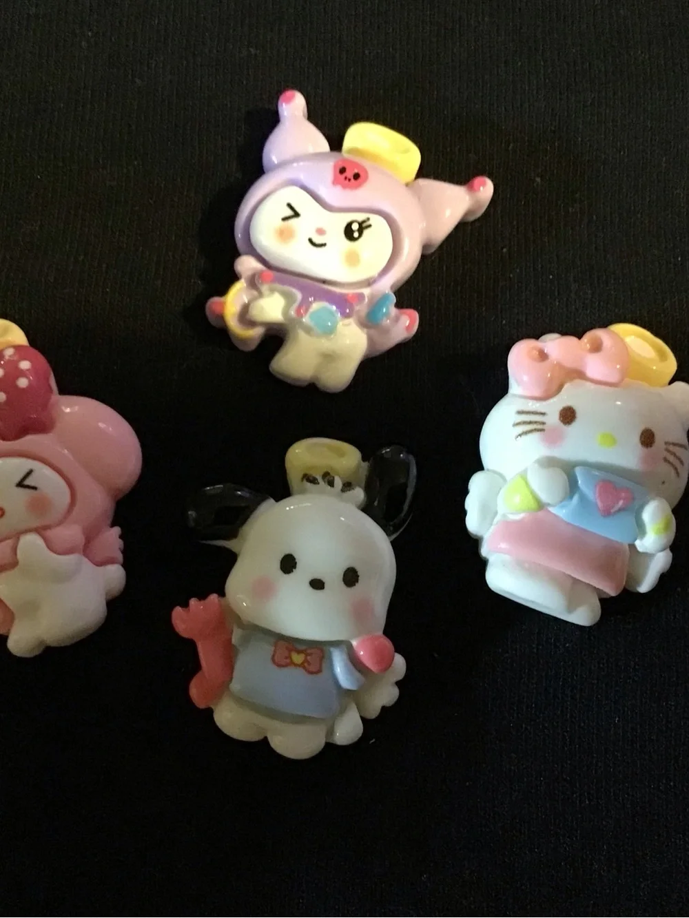 Sanrio-Inspired Pink and Purple Cute Character mini magnet Set